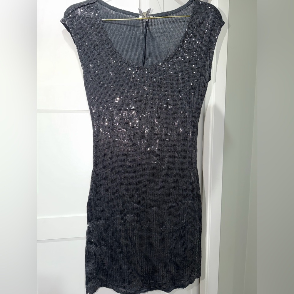Dynamite Black Sequin Bodycon Mini Dress